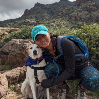 Photo of Katie Surrey with her dog