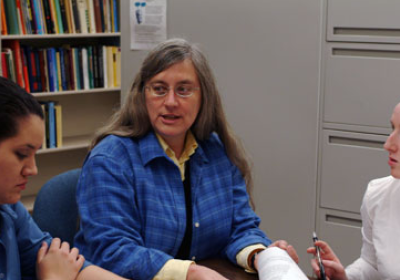 Photo of Jane with students