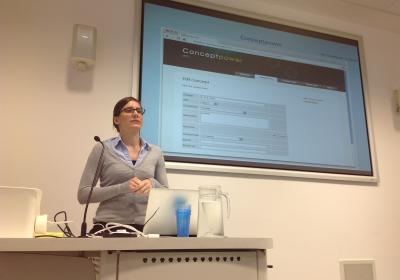 Julia Damero presenting at Conference
