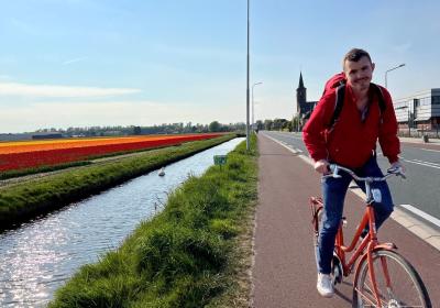 Photo of Levi on his bike
